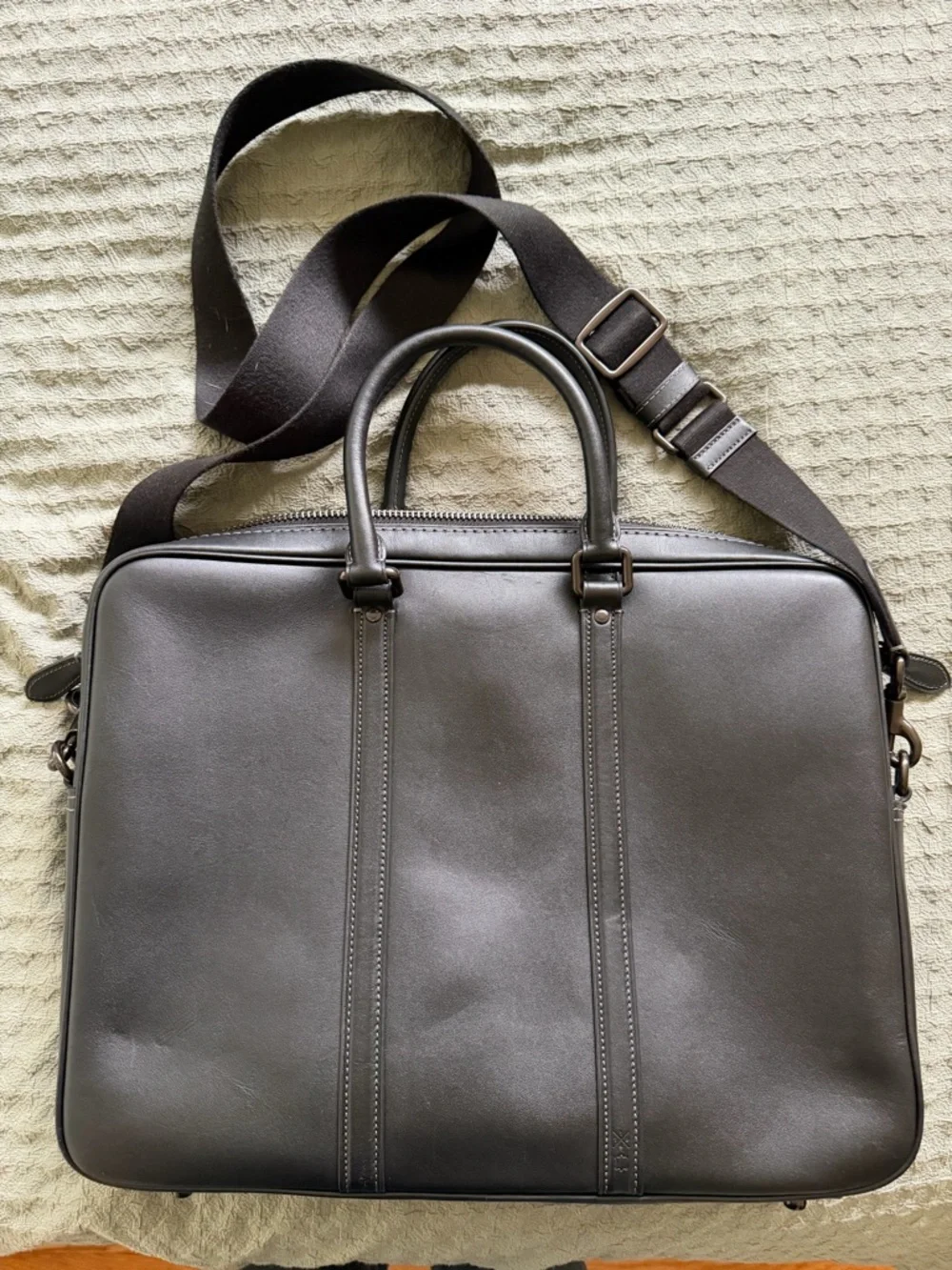 Coach Metropolitan Leather Laptop Briefcase with Shoulder Strap